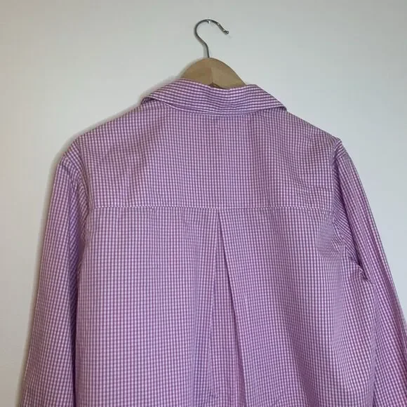 Camila Coelho Elliot Shirt Dress Gingham Check Pink Lilac White - Small - Picture 10 of 16